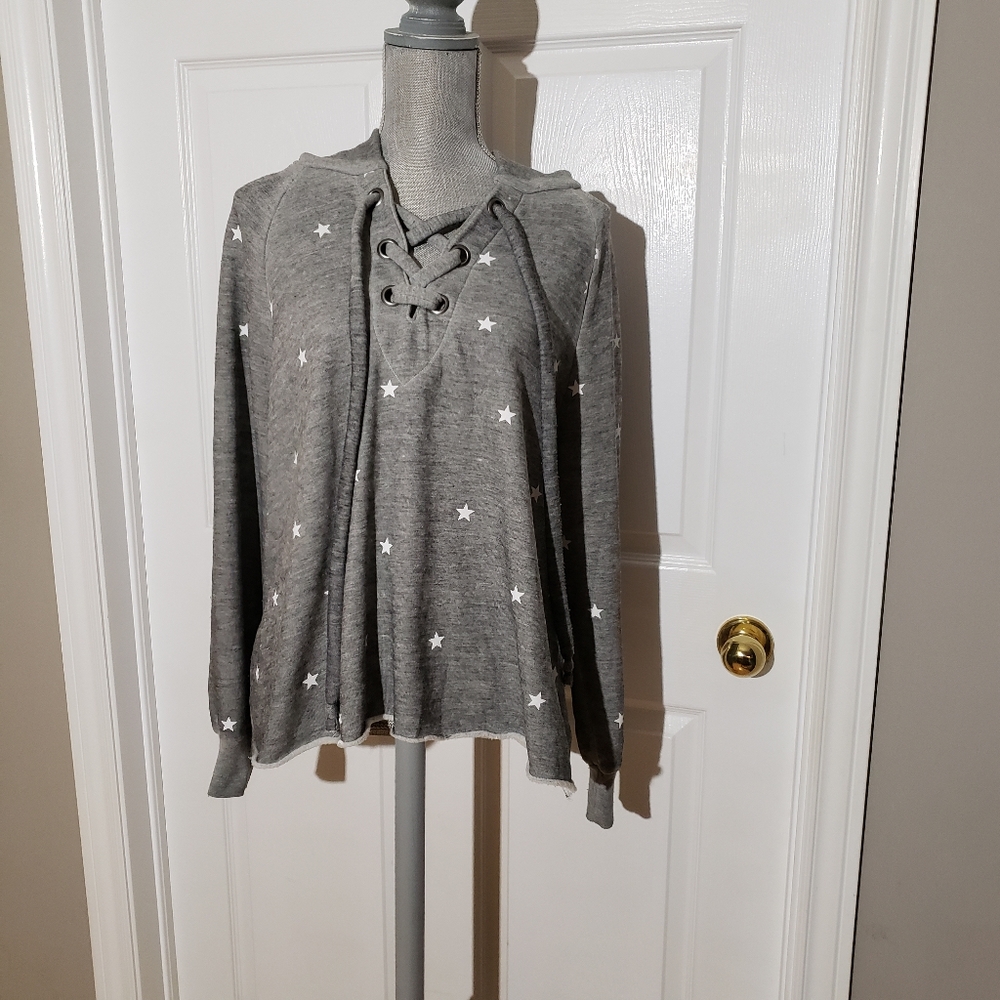 WILDFOX star print hutton sweater